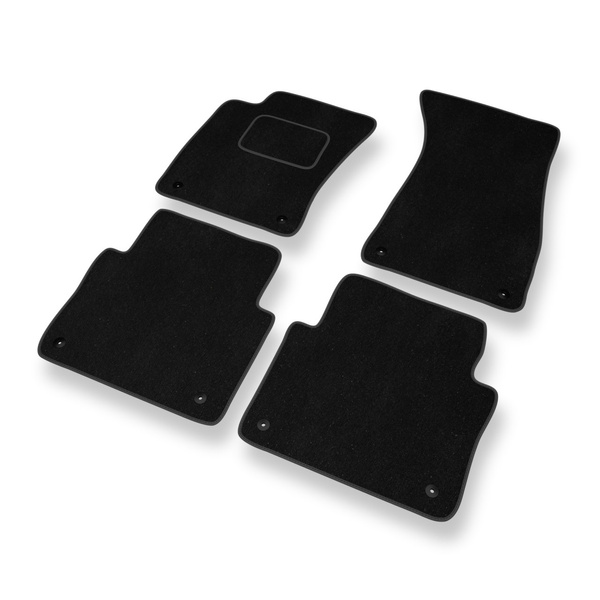 Tapetes de veludo para carros Audi A8 II D3 Limousine (2002-2010) versão curta - Tapetes para carros preta