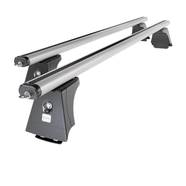 Suporte de tejadilho compatível com Toyota Avensis mk III Combo (2009-2019) - bagageiro prata - mala de teto - rack de barras - pontos de montagem - Alumínio