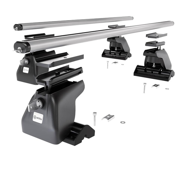 Suporte de tejadilho compatível com Volkswagen California T5 Van (2003-2009) - bagageiro prata - mala de teto - rack de barras - Perfil T - Alumínio