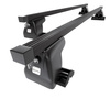 Suporte de tejadilho compatível com Volkswagen Multivan T5 Van (2003-2009) - bagageiro preto - mala de teto - rack de barras - Perfil T - Aço