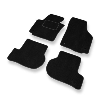 Tapetes de veludo para carros Seat Toledo III Hatchback (2004-2009) - Tapetes para carros preta