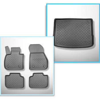 Conjunto de tapetes de bagageira e tapetes de carro feitos sob medida para BMW Série 2 U06 Active Tourer (11.2021-....) - banco deslizante traseiro (traseira - frente)