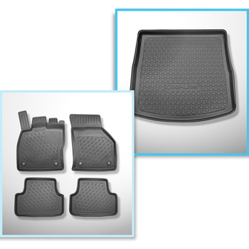 Conjunto de tapetes de bagageira e tapetes de carro feitos sob medida para Seat Leon III 5F Sportstourer (01.2014-03.2020)