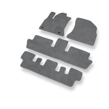 Tapetes de veludo para carros Citroen C4 Grand Picasso I Minivan (2006-2013) - Tapetes para carros cinza