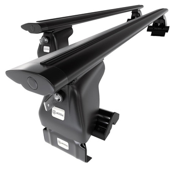 Suporte de tejadilho compatível com Audi A6 C6 Limousine (2004-2010) - bagageiro preto - mala de teto - rack de barras - sem elementos de montagem - Alumínio