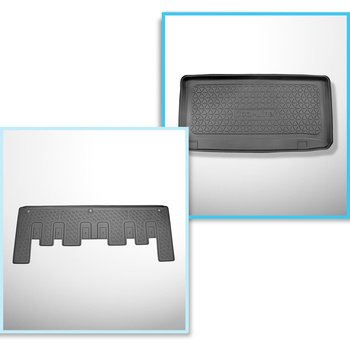 Conjunto de tapetes de bagageira e tapetes de carro feitos sob medida para Ford Tourneo Custom Van (02.2018-06.2023)