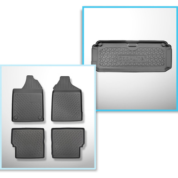 Conjunto de tapetes de bagageira e tapetes de carro feitos sob medida para Aixam Miniauto Cross Hatchback (2010-2016) - quatro lugares