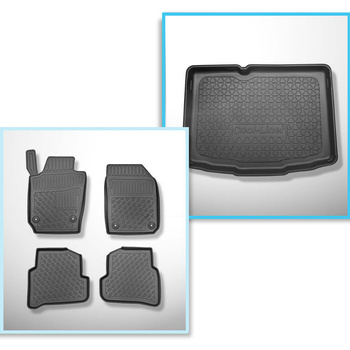 Conjunto de tapetes de bagageira e tapetes de carro feitos sob medida para Skoda Fabia III NJ Hatchback (11.2014-08.2021)