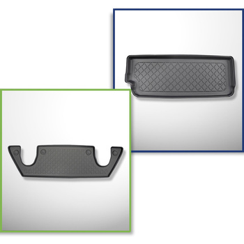 Conjunto de tapetes de bagageira e tapetes de carro feitos sob medida para Tesla Model X SUV (10.2016-12.2020) - 6 lugares; III fileira; para o espaço atrás da terceira fileira de assentos