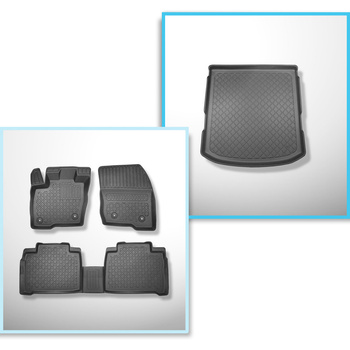 Conjunto de tapetes de bagageira e tapetes de carro feitos sob medida para Ford Galaxy III Minivan (09.2015-2023) - 5 lugares; sem terceira fileira