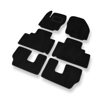 Tapetes de veludo para carros Ford Galaxy III Minivan (2006-2015) - Tapetes para carros preta