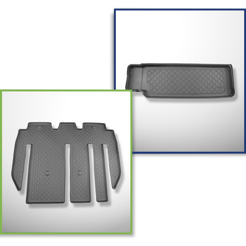Conjunto de tapetes de bagageira e tapetes de carro feitos sob medida para Tesla Model X SUV (01.2021-....) - 7 lugares; para a terceira fileira de assentos
