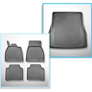 Conjunto de tapetes de bagageira e tapetes de carro feitos sob medida para Mercedes-Benz EQS V297 Limousine (09.2021-....)