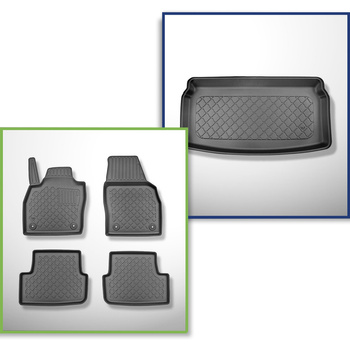 Conjunto de tapetes de bagageira e tapetes de carro feitos sob medida para Audi A1 GB Sportback (07.2018-2024) - parte inferior do porta-malas; base móvel na posição mais baixa