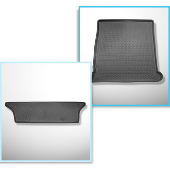 Conjunto de tapetes de bagageira e tapetes de carro feitos sob medida para Volkswagen Sharan I Van (1995-08.2010) - 7 lugares; terceira fileira de assentos removidos