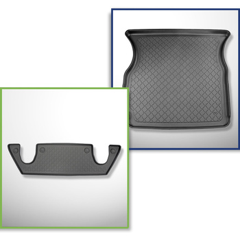 Conjunto de tapetes de bagageira e tapetes de carro feitos sob medida para Tesla Model X SUV (10.2016-12.2020) - 6 lugares; III fileira; parte superior do porta-malas; para a segunda fileira de assentos (terceira fileira inclinada)