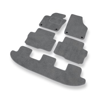 Tapetes de veludo para carros Volkswagen Sharan II Van (2010-2022) - Tapetes para carros cinza
