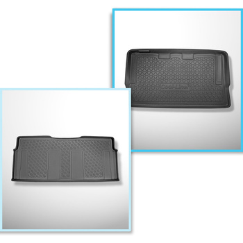 Conjunto de tapetes de bagageira e tapetes de carro feitos sob medida para Mercedes-Benz Classe V W447 Van (06.2014-....) - versão longa (distância entre eixos 3.200 mm, comprimento do carro 5.140 mm); para a terceira fileira de assentos; sem divisão de c