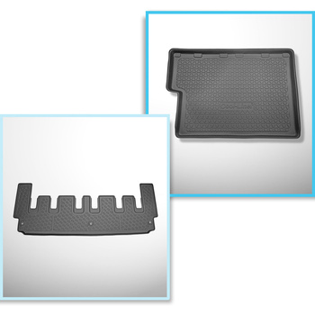 Conjunto de tapetes de bagageira e tapetes de carro feitos sob medida para Ford Tourneo Custom L2 Van (01.2013-2018)