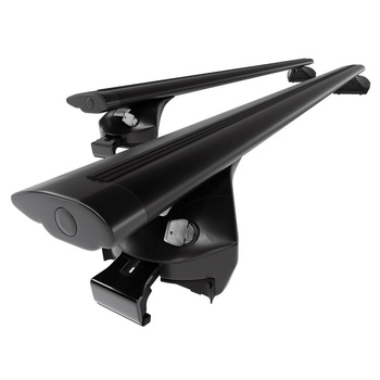 Suporte de tejadilho compatível com Toyota Highlander SUV (2014-2019) - bagageiro preto - mala de teto - rack de barras - barras integradas - Alumínio