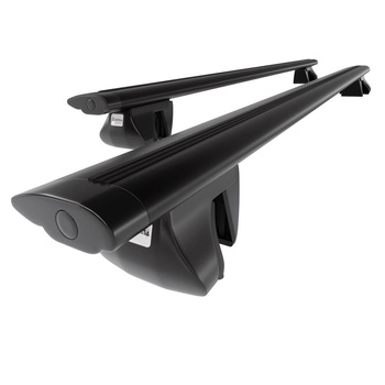 Suporte de tejadilho compatível com Dacia Lodgy Van (2012-2022) - bagageiro preto - mala de teto - rack de barras - barras integradas - Alumínio
