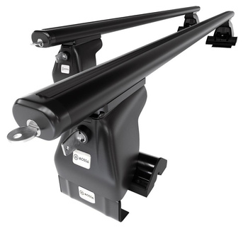 Suporte de tejadilho compatível com Chevrolet Evanda Sedan (2003-2006) - bagageiro preto - mala de teto - rack de barras - sem elementos de montagem - Alumínio