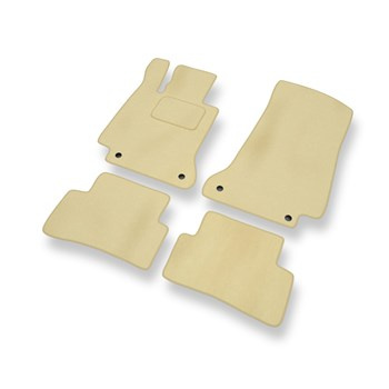 Tapetes de veludo para carros Mercedes-Benz Classe C W205 Combo, Limousine (2013-2021) - Tapetes para carros bege