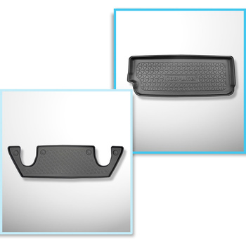 Conjunto de tapetes de bagageira e tapetes de carro feitos sob medida para Tesla Model X SUV (10.2016-12.2020) - 6 lugares; III fileira; para o espaço atrás da terceira fileira de assentos
