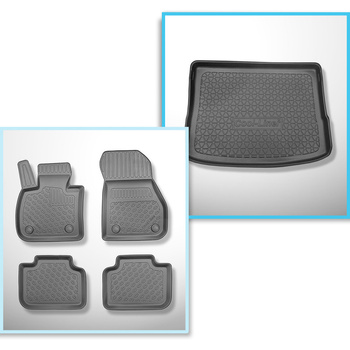 Conjunto de tapetes de bagageira e tapetes de carro feitos sob medida para BMW Série 2 U06 Active Tourer (11.2021-....) - banco deslizante traseiro (traseira - frente)