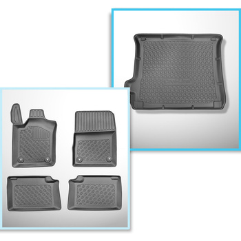 Conjunto de tapetes de bagageira e tapetes de carro feitos sob medida para Jeep Grand Cherokee IV WK2 SUV (07.2013-11.2020)