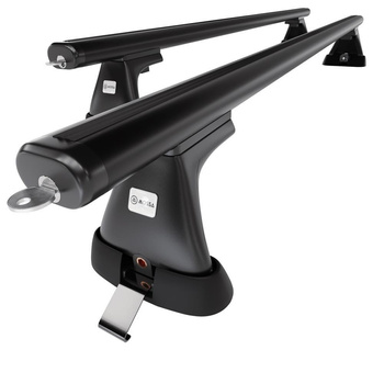 Suporte de tejadilho compatível com Peugeot Partner mk I Van (2003-2010) - bagageiro preto - mala de teto - rack de barras - pontos de montagem - Alumínio