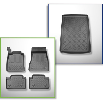 Conjunto de tapetes de bagageira e tapetes de carro feitos sob medida para BMW Série 5 G60, G90 Limousine (10.2023-....) - não para a versão elétrica