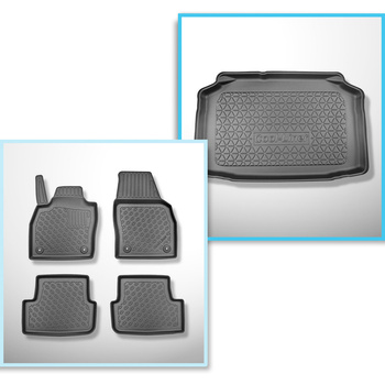Conjunto de tapetes de bagageira e tapetes de carro feitos sob medida para Audi A1 GB Sportback (07.2018-2024) - parte inferior do porta-malas; modelos sem base móvel de porta-malas