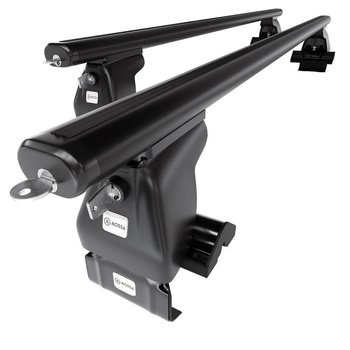 Suporte de tejadilho compatível com Audi A6 C6 Limousine (2004-2010) - bagageiro preto - mala de teto - rack de barras - sem elementos de montagem - Alumínio